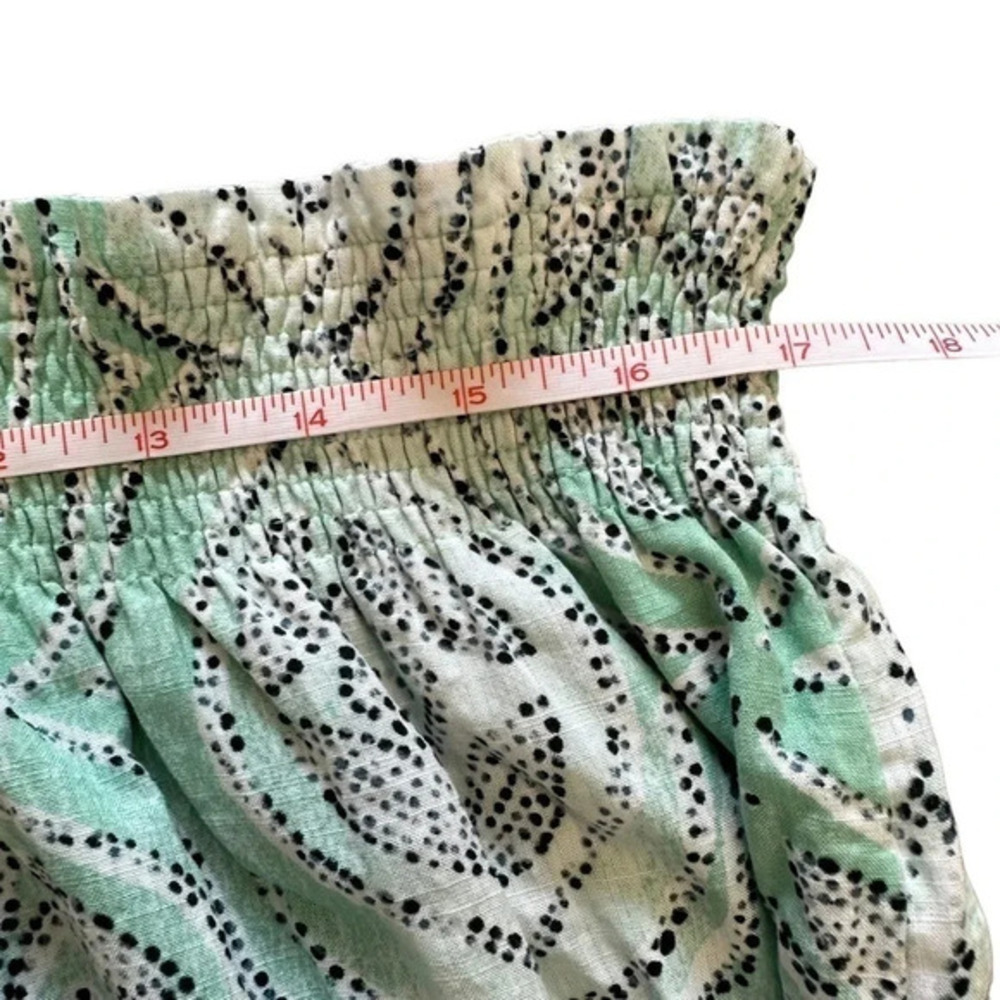 LC Lauren Conrad Skirt 1X Green Geometric Hi-Low Tiered Smocked Waist New - Picture 5 of 7